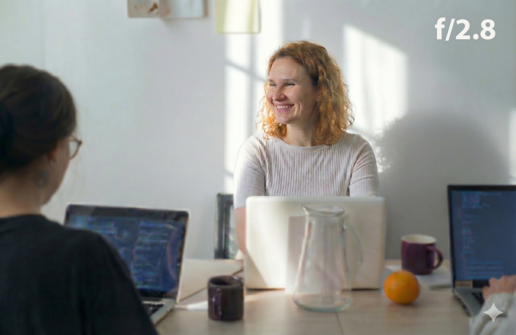 Enhanced image using f/2.8 aperture generated using Nano Banana for cost-effective website design