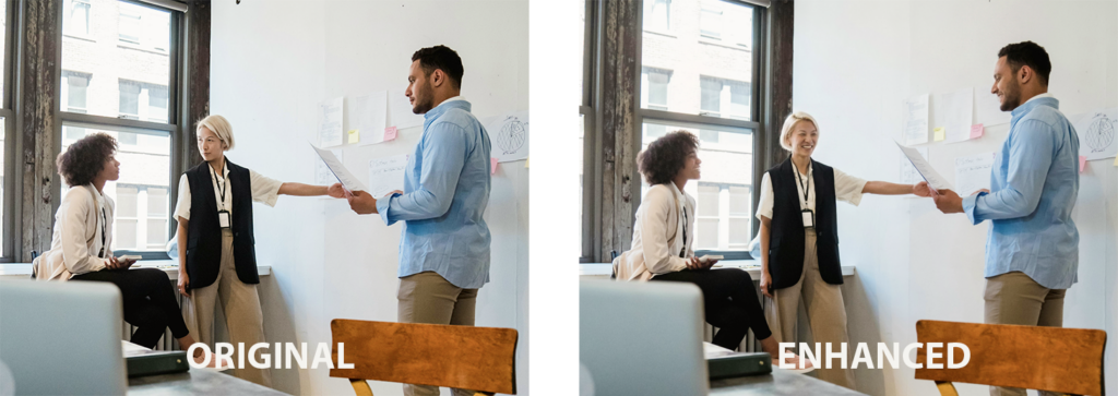 Original stock image vs typically enhanced image generated using Nano Banana