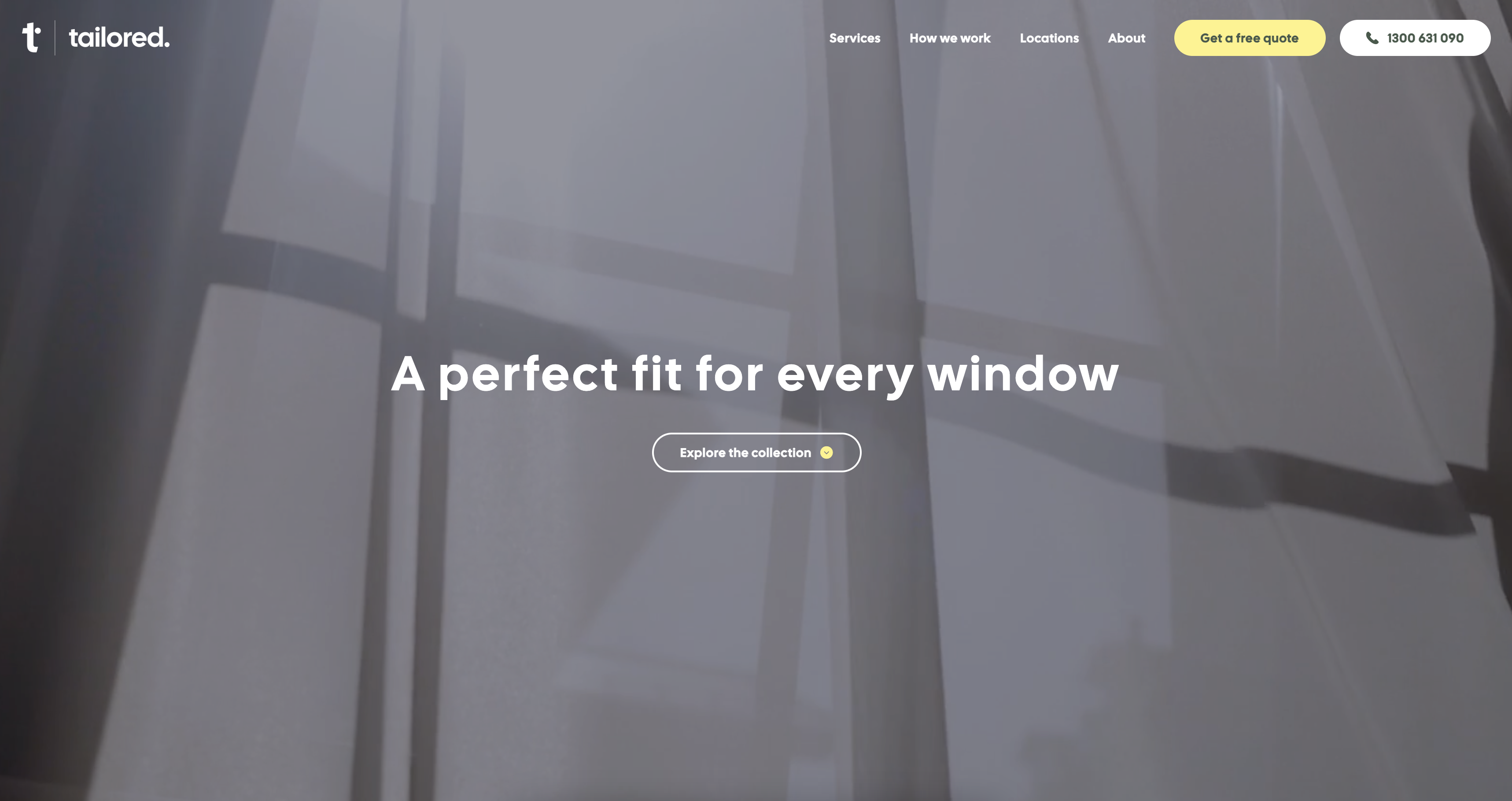 Tailored Blinds in Melbourne, homepage and website designed by Studio Web Design